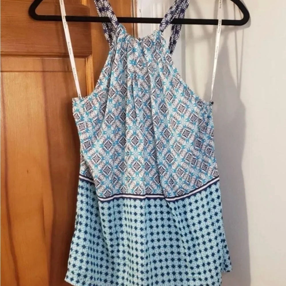 Tommy Bahama Blue Patterned Women's Top Size XS/TP